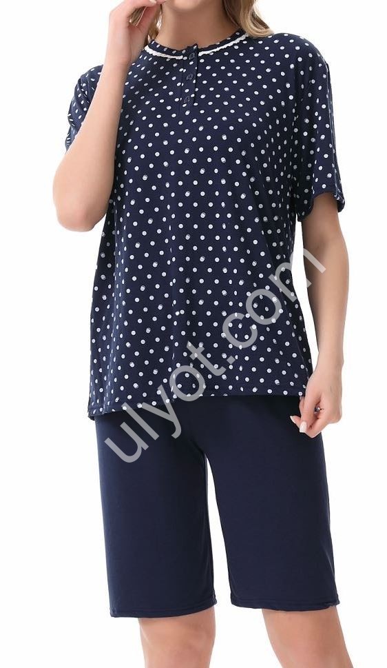 ПИЖАМА (M-3XL) Т.СИНИЙ 3006