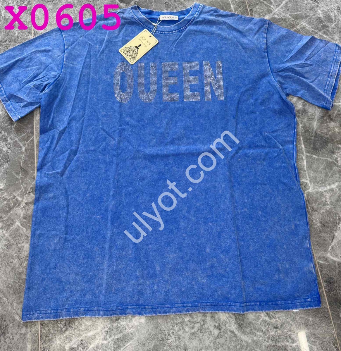 ФУТБОЛКА QUEEN (OVER SIZE) СИНІЙ X0605