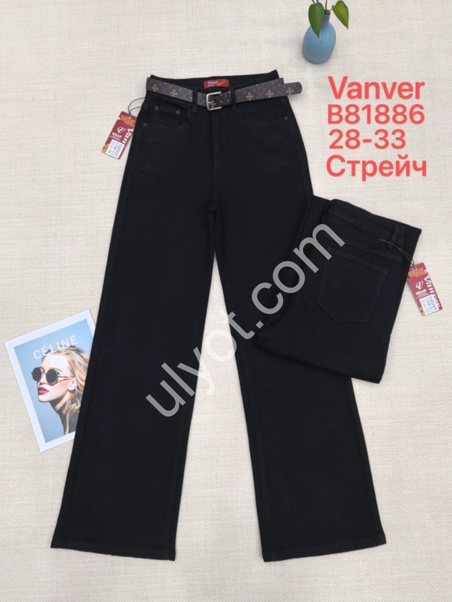 ДЖИНСЫ VANVER (28-33) ЧЕРНЫЙ 81886
