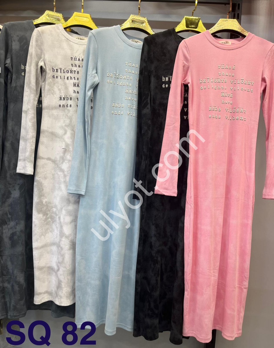 ПЛАТЬЕ (S-XL) ЧЕРНЫЙ SQ82