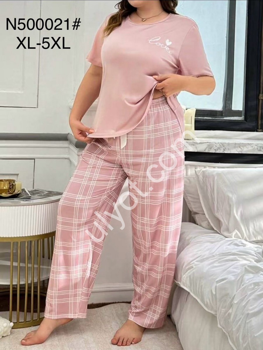 ПИЖАМА (XL-5XL) РОЗОВЫЙ 500021