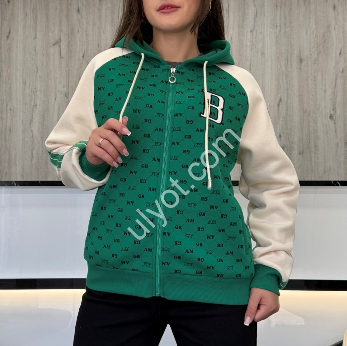 КОФТА JJF (L-4XL) ЗЕЛЕНЫЙ 50159