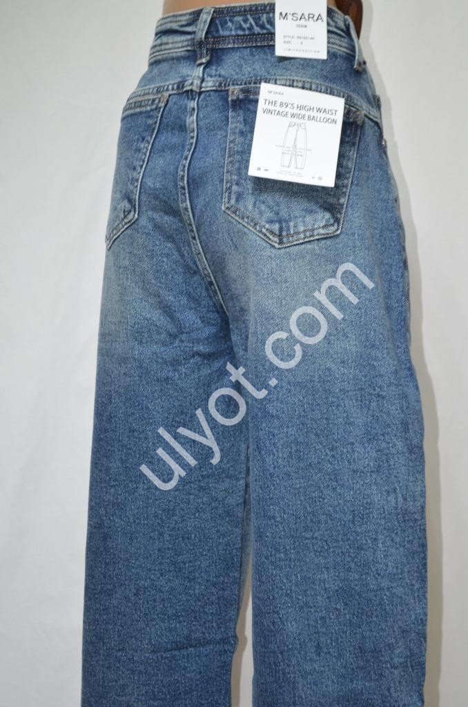 ДЖИНСЫ M.SARA (XS-XL) Т.СИНИЙ 1051-4H