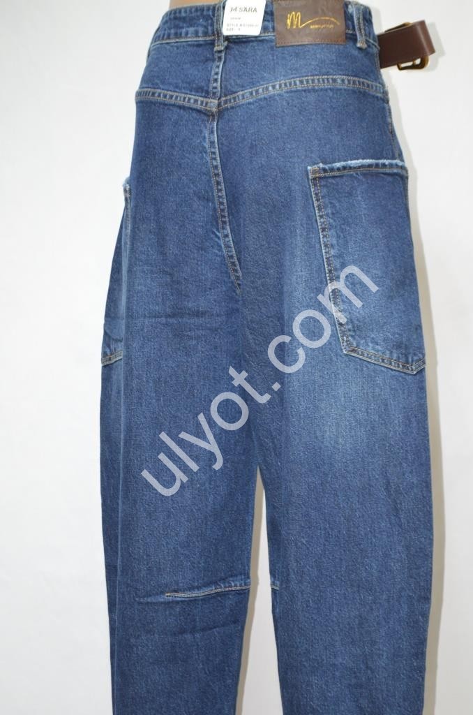 ДЖИНСЫ M.SARA (XS-XL) Т.СИНИЙ 1096H
