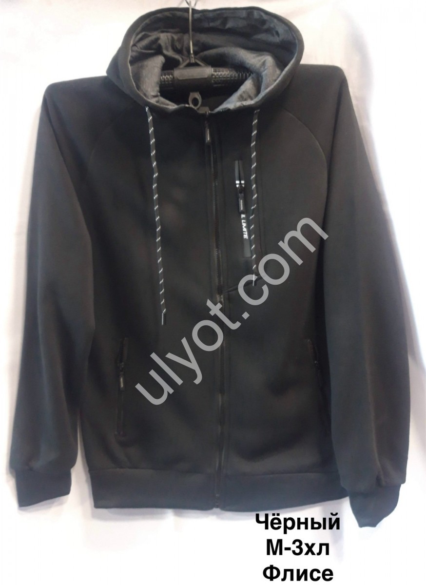 КОФТА (M-3XL) ЧОРНИЙ ФЛІС 2331