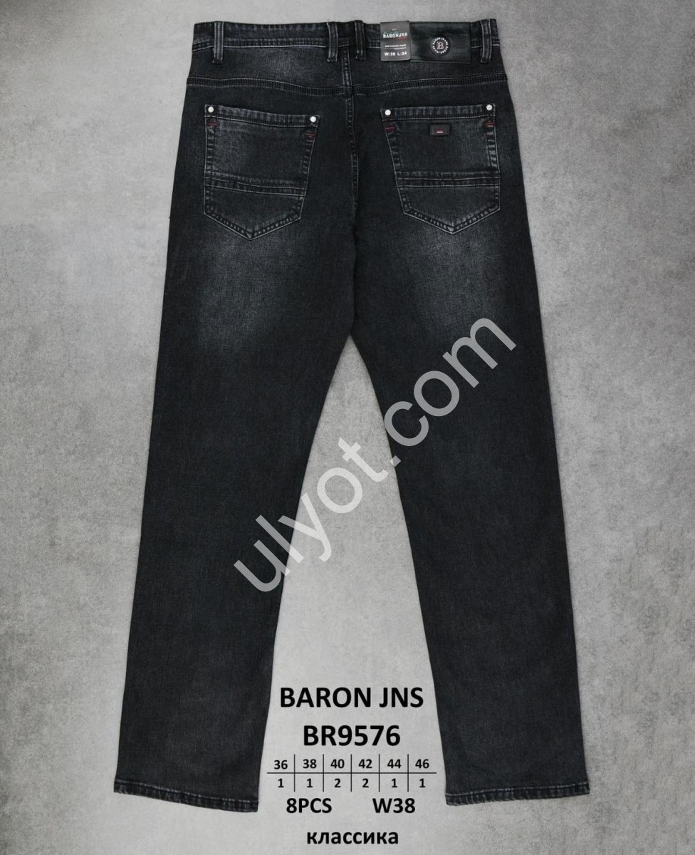 Фото 1 ДЖИНСЫ BARON (36-46) ЧЕРНЫЙ 9576