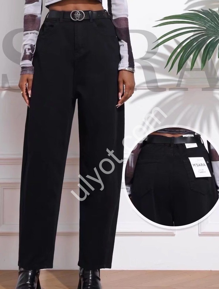 ДЖИНСЫ M.SARA (XS-XL) ЧЕРНЫЙ 1208-13