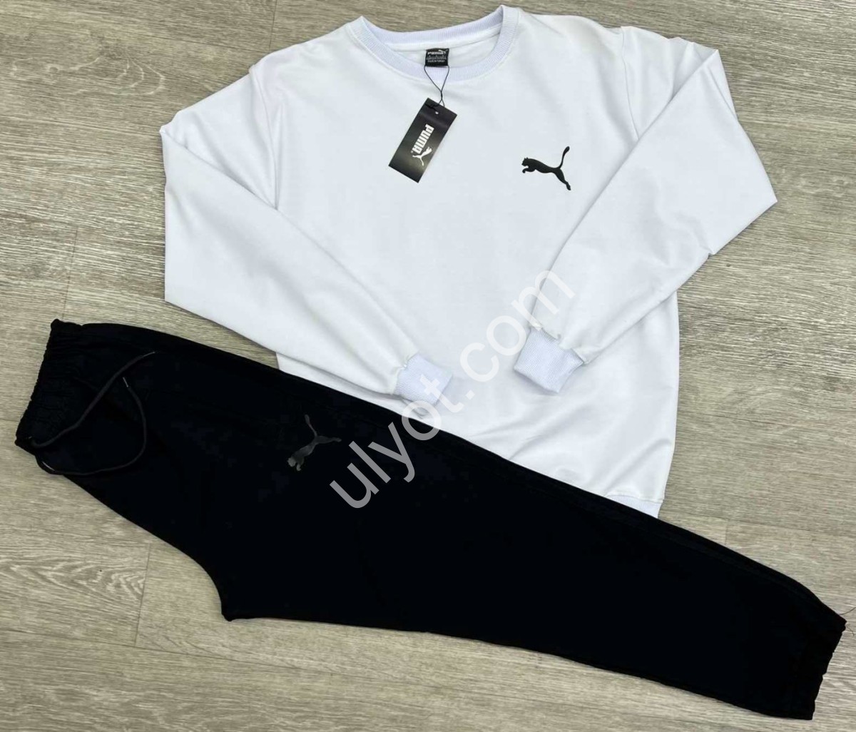 СПОРТ.КОСТЮМ P15 (M-3XL) БЕЛЫЙ+ЧЕРНЫЙ 241/90