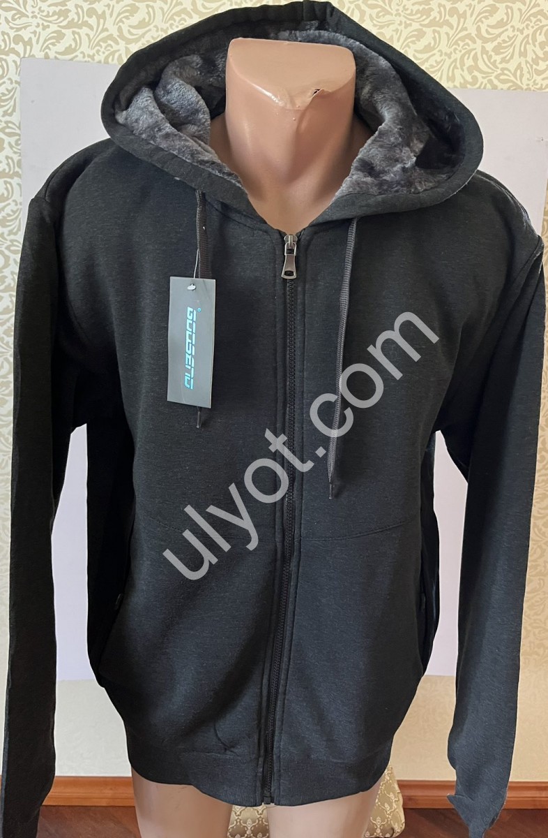КОФТА (M-3XL) Хутро Графіт 2305
