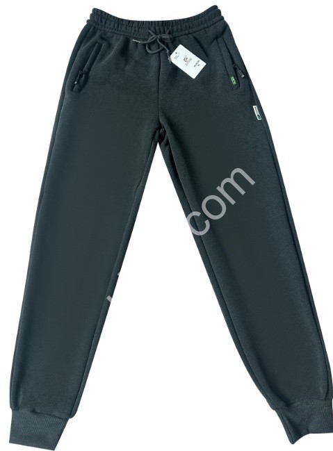СПОРТ.ШТАНЫ (XL-5XL) ФЛИС МАНЖЕТ ГРАФИТ 0015