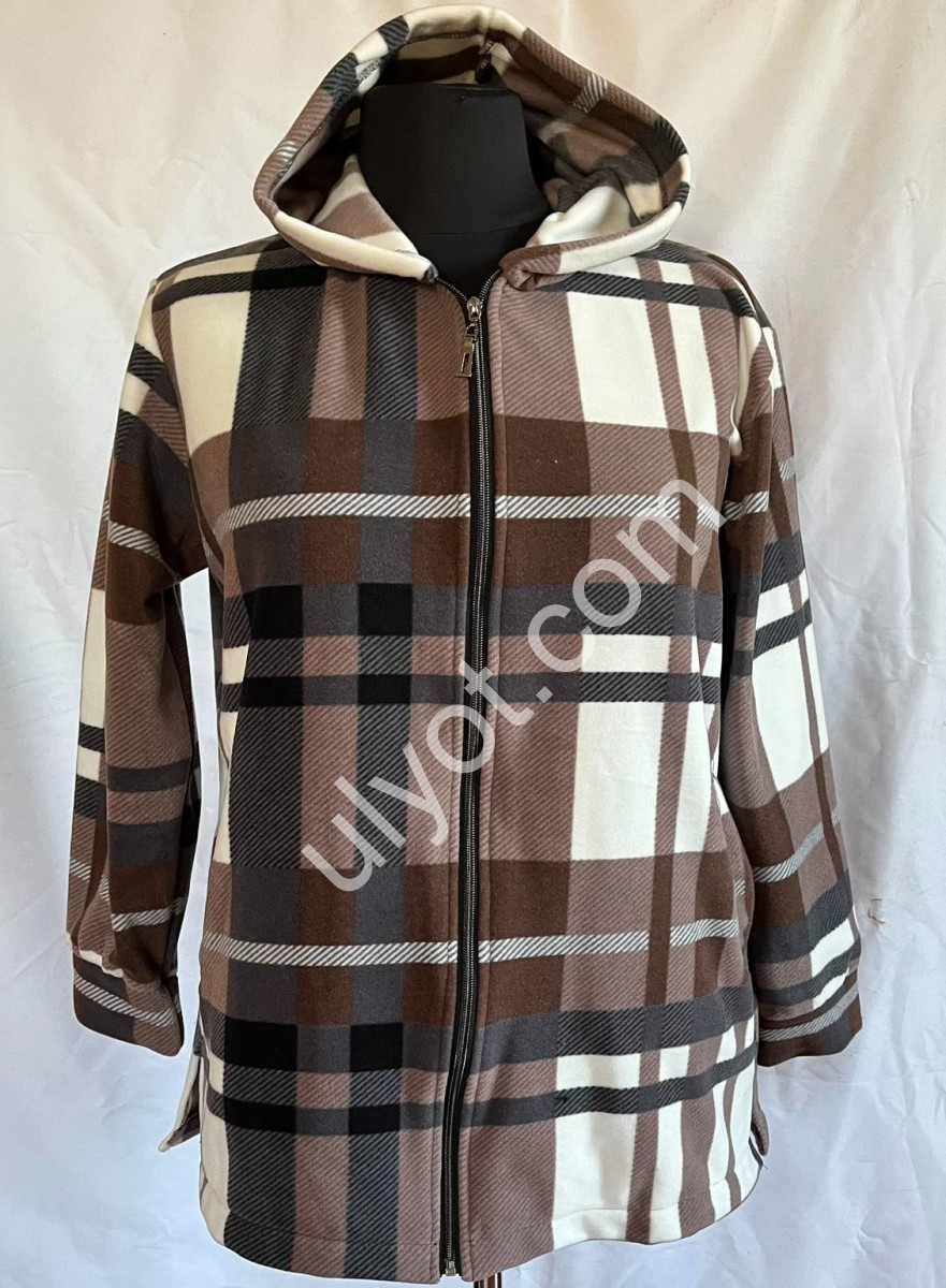 РУБАШКА (ONE SIZE 48-52) ФЛИС МОККО+БЕЛЫЙ 303