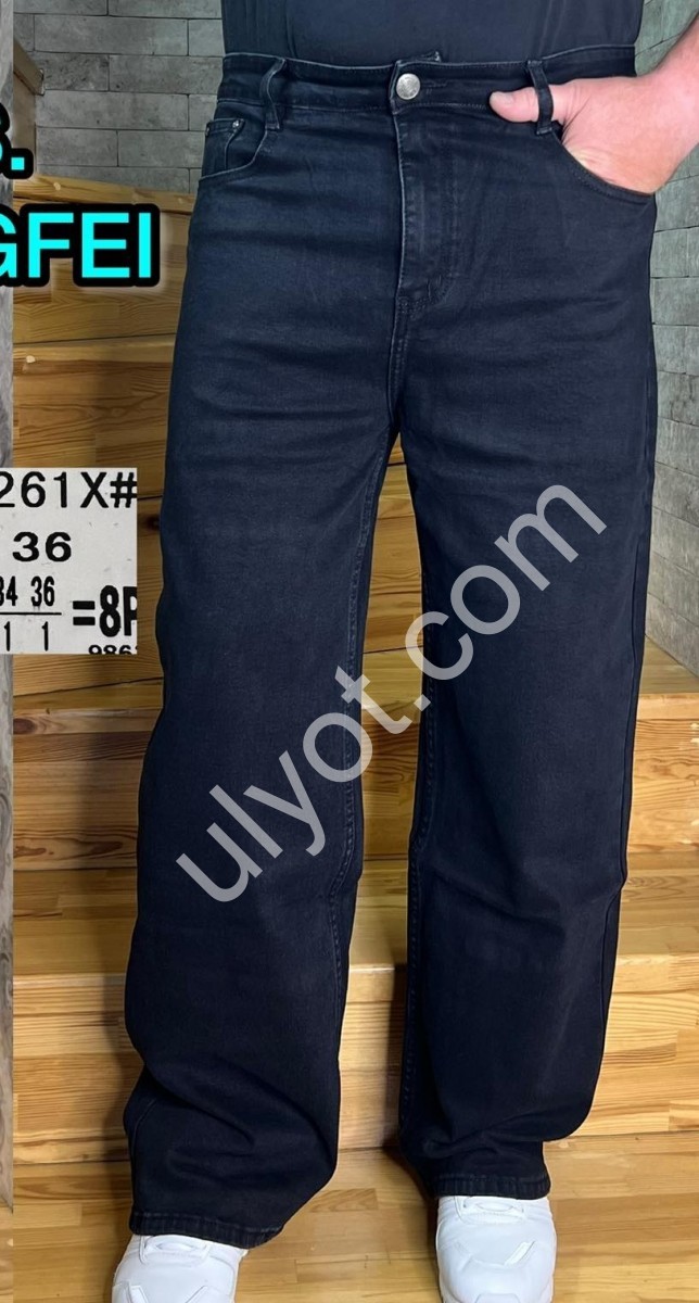 ДЖИНСЫ LONGFEI  (28-36) ЧЕРНЫЙ 261X