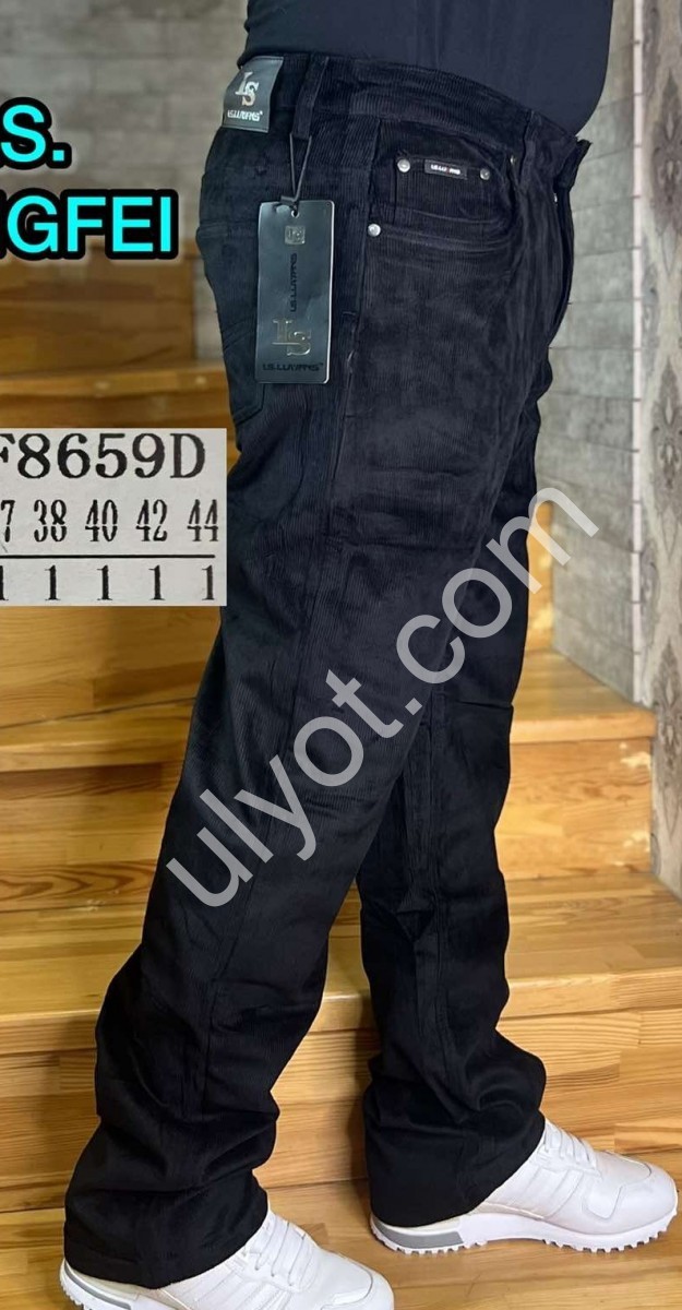 БРЮКИ LONGFEI  (32-40) ЧЕРНЫЙ F8659B
