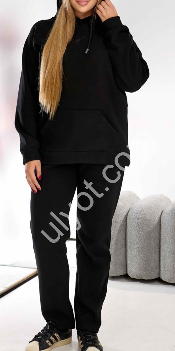 СПОРТ.КОСТЮМ (XL-3XL) МАНЖЕТ МИКРОМЕХ ЧЕРНЫЙ 5017
