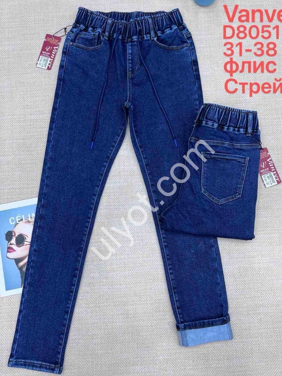 ДЖИНСИ VANVER (31-38) ФЛІС Т.СІНІЙ D8051