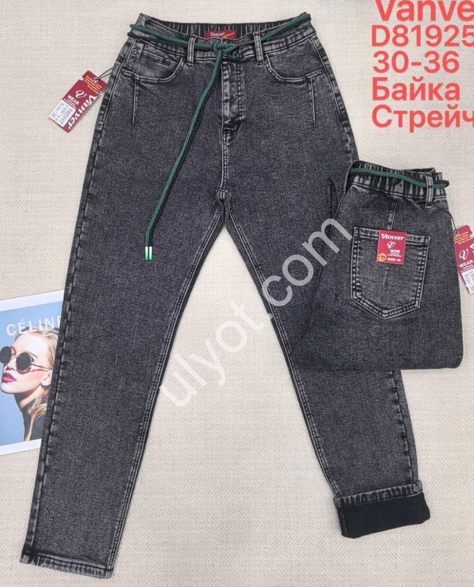 ДЖИНСИ VANVER (30-36) БАЙКА ГРАФІТ D81925