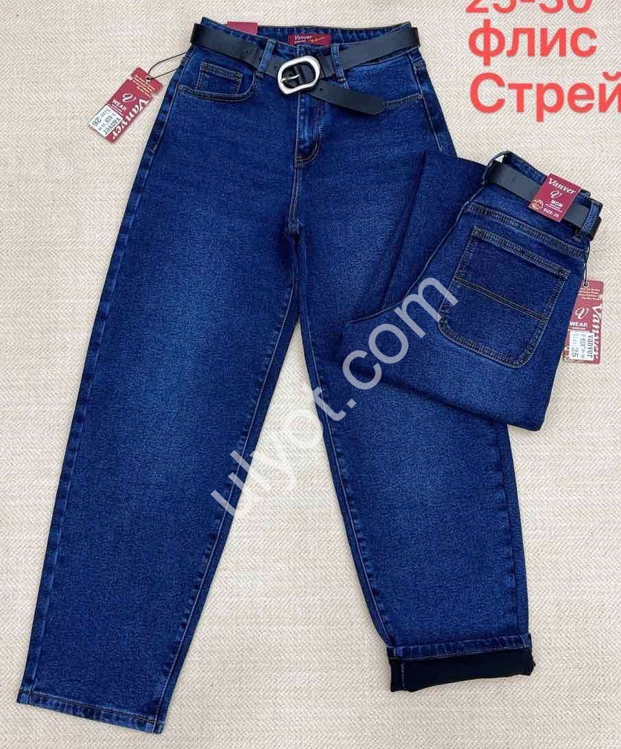 ДЖИНСЫ VANVER (25-30) ФЛИС Т.СИНИЙ F8328