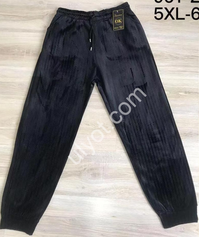 ШТАНЫ (5XL-7XL) МЕХ МАНЖЕТ ЧЕРНЫЙ 961-2