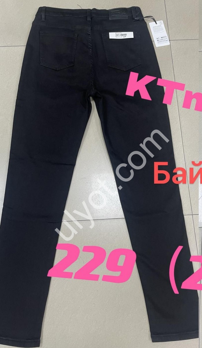 ДЖИНСЫ KT.MOSS (28-33) БАЙКА ЧЕРНЫЙ 229