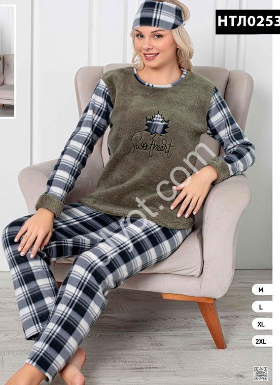 ПИЖАМА (M-2XL) ФЛИС ХАКИ 253