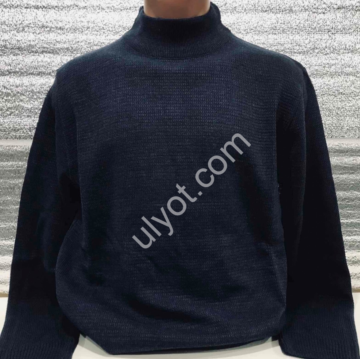 СВИТЕР CASHMERE (L-2XL) СТОЙКА Т.СИНИЙ 12103
