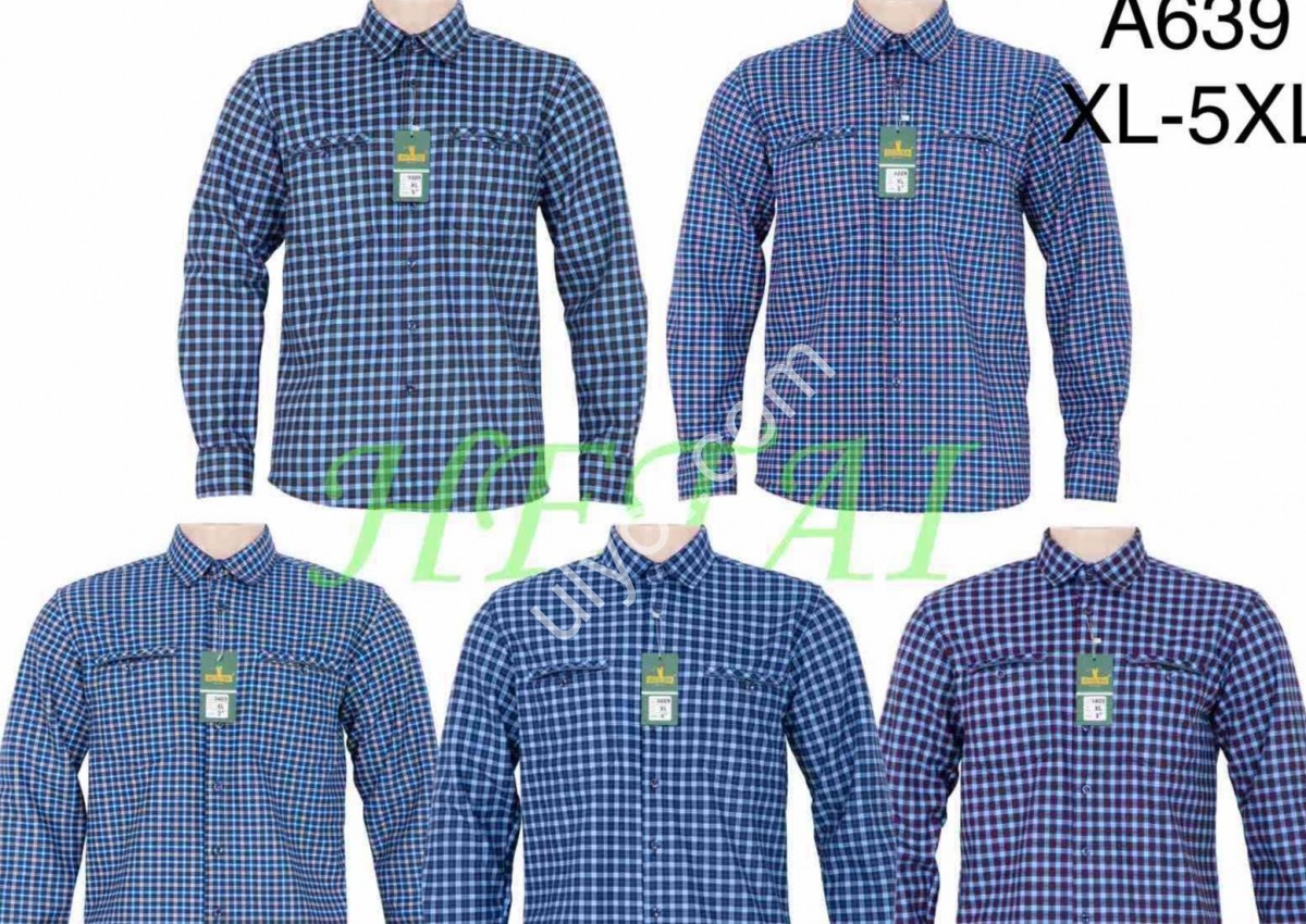 СОРОЧКА (XL-5XL) ФЛІС МІКС A639