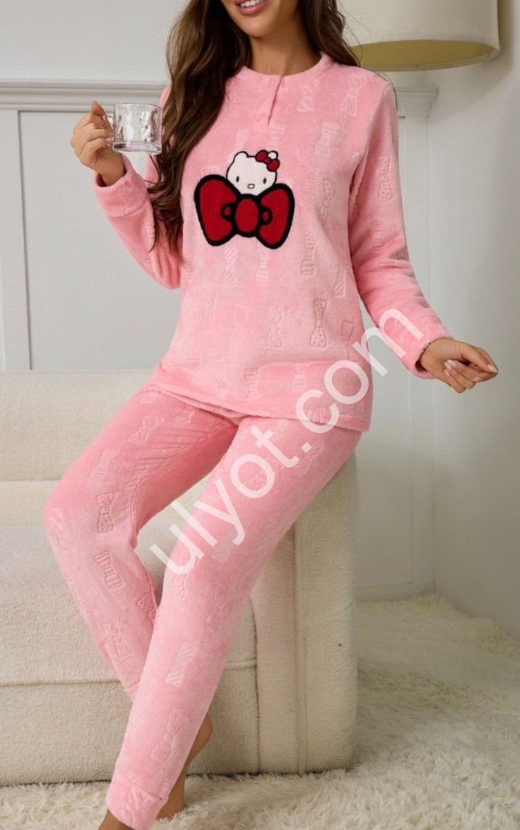 ПІЖАМА БАНТИК (M-3XL) РОЖОВИЙ 70372