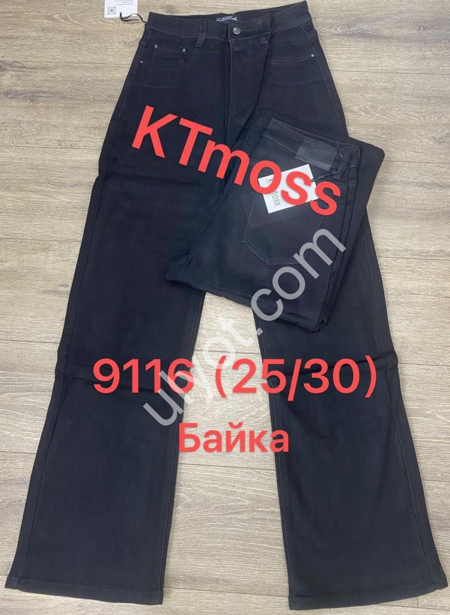 ДЖИНСЫ KT.MOSS (25-30) БАЙКА ЧЕРНЫЙ 9116