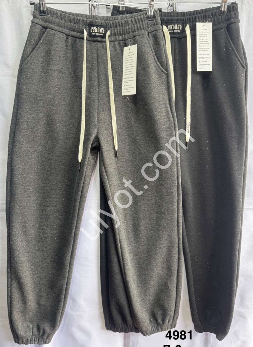 ШТАНЫ (L-3XL) МЕХ МАНЖЕТ ЧЕРНЫЙ 4981