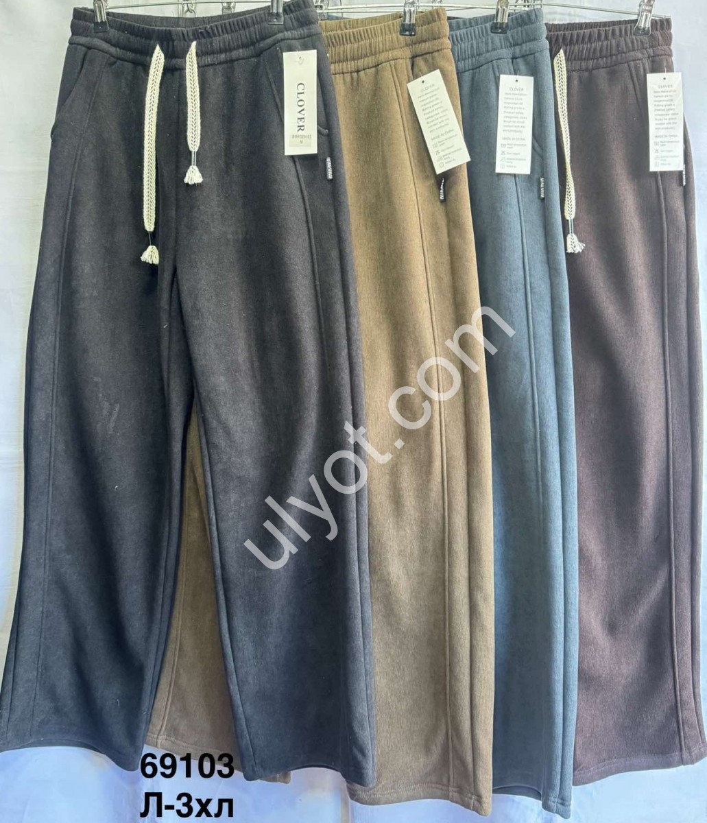 ШТАНЫ (M-2XL) МЕХ ЧЕРНЫЙ 69103