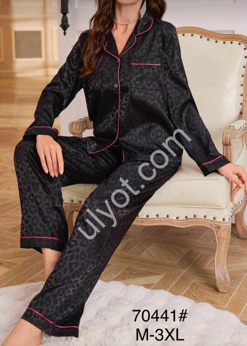 ПИЖАМА (M-3XL) ЧЕРНЫЙ 70441