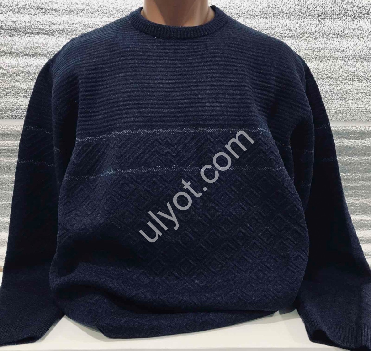 СВИТЕР EVS (L-2XL) Т.СИНИЙ 3019