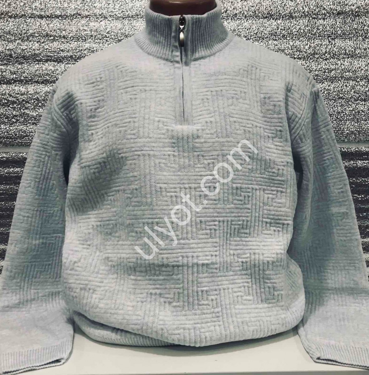 СВИТЕР EVS (L-2XL) СВ.СЕРЫЙ 3022