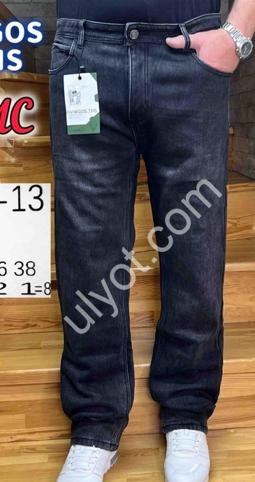 ДЖИНСЫ AVIWGOS (32-38) ФЛИС ГРАФИТ 595-13