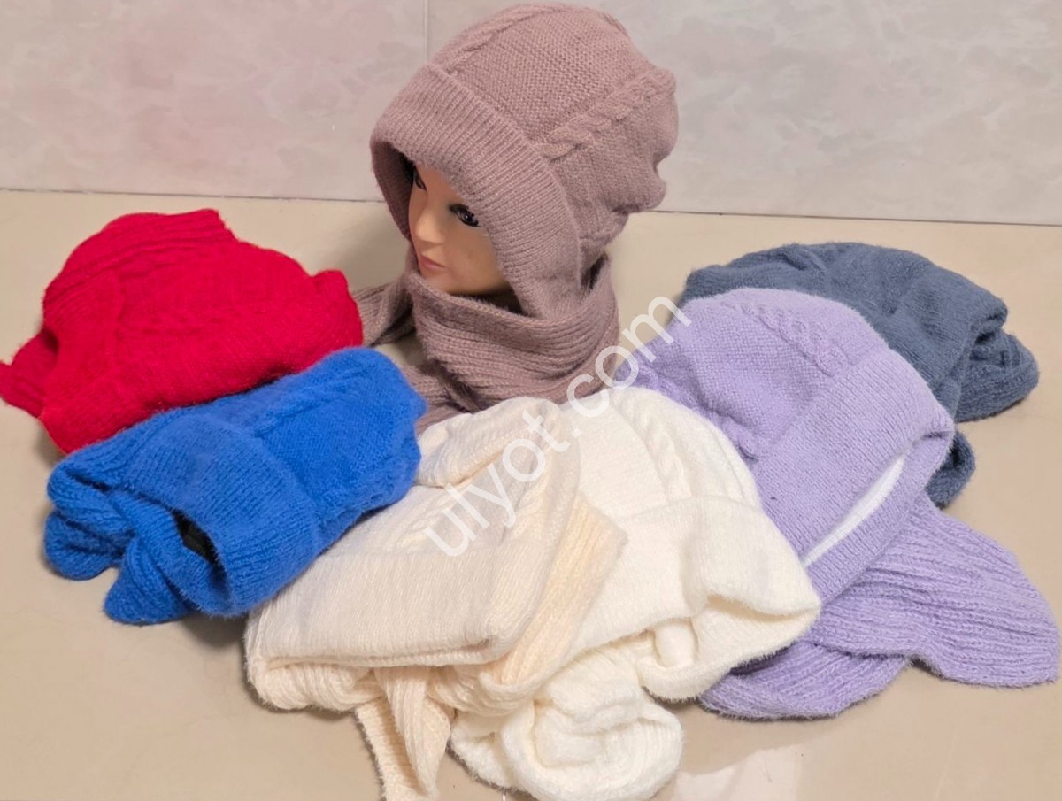 ШАПКА1+ХОМУТ (ONE SIZE 54-58) ФЛИС МИКС 