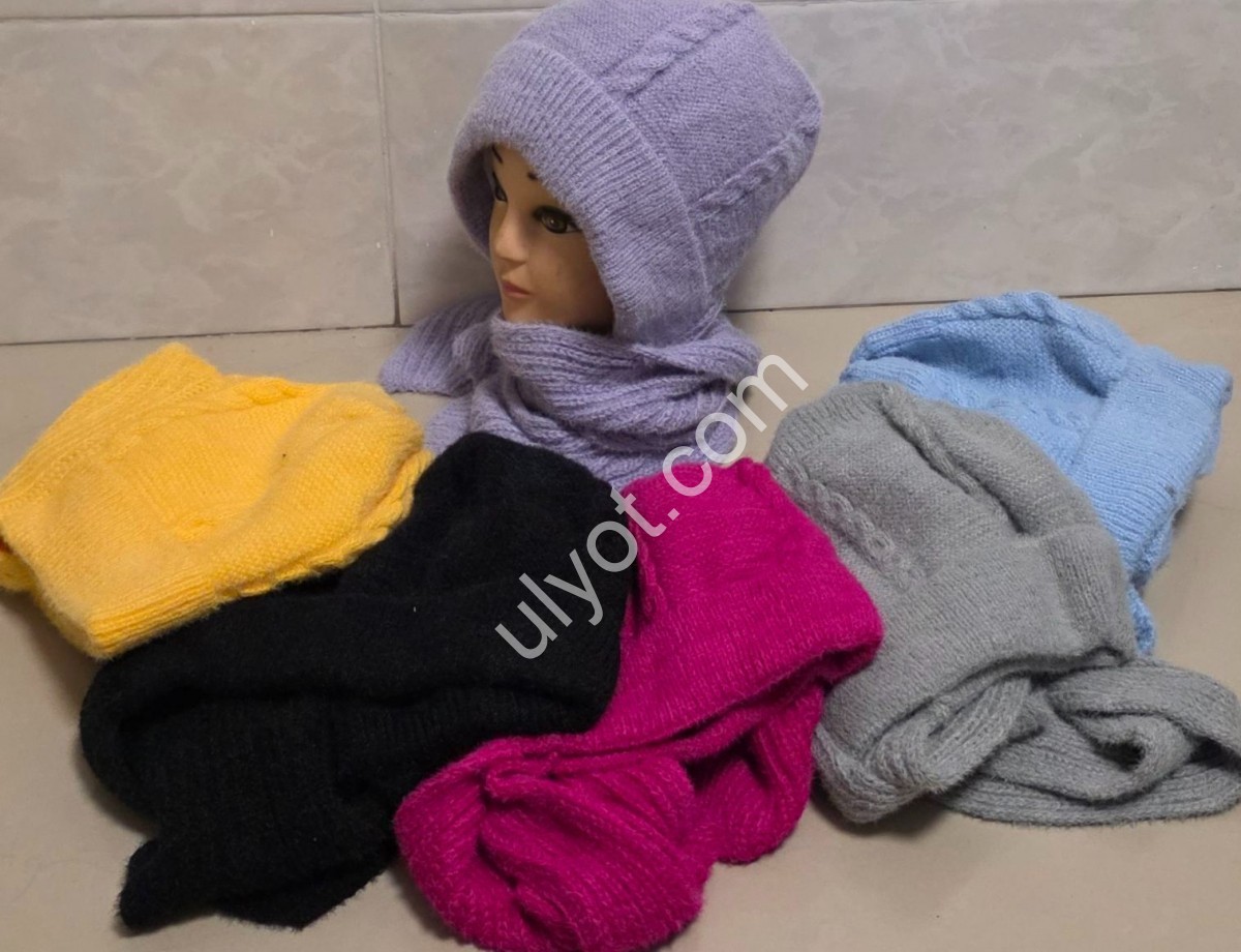 Фото 2 ШАПКА1+ХОМУТ (ONE SIZE 54-58) ФЛИС МИКС 