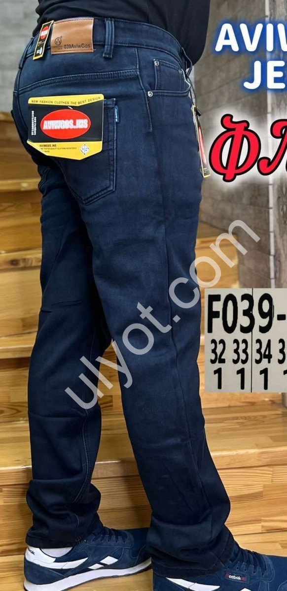 ДЖИНСЫ AVIWGOS (34-44) ФЛИС Т.СИНИЙ 039-12-10