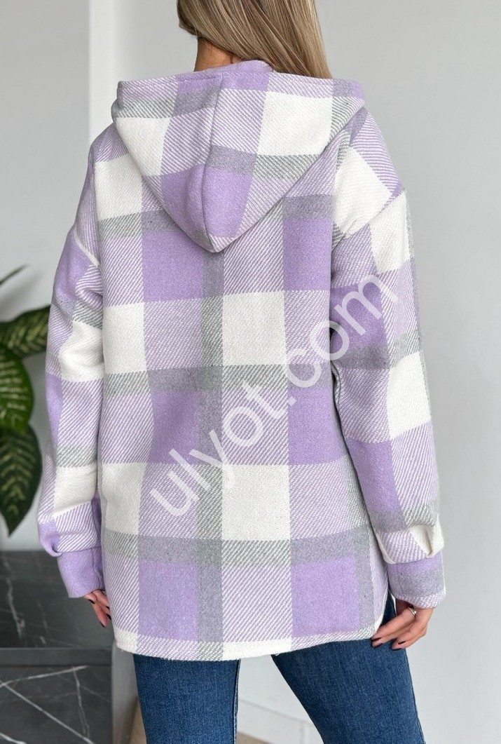 КУРТКА-РУБАШКА (42-48) БЕЛЫЙ+ЛАВАНДА 224