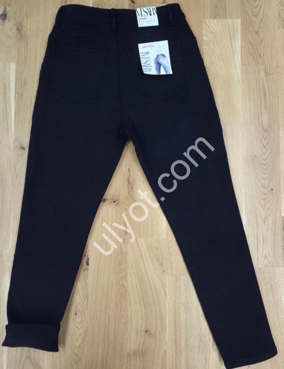 Фото 1 ДЖИНСЫ M.SARA (XS-XL) БАЙКА ЧЕРНЫЙ 1551-13