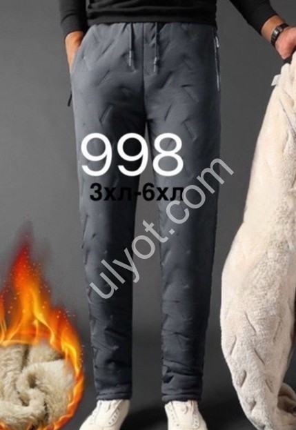 ШТАНЫ (3XL-6XL) МЕХ ПРЯМОЙ ЧЕРНЫЙ 998