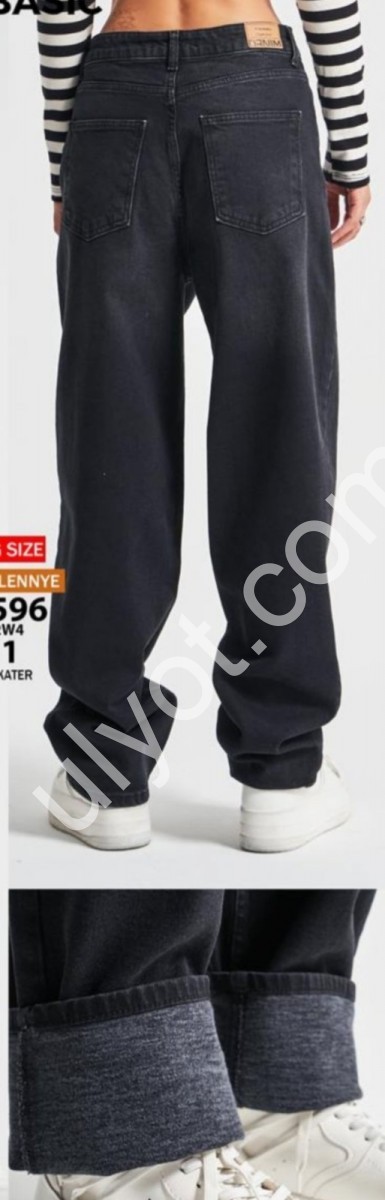 ДЖИНСЫ IT'S BASIC (38-48) БАЙКА ГРАФИТ 3596/2w4/1