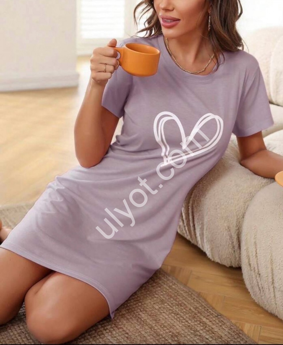 ТУНИКА СЕРДЦЕ (2XL-4XL) ЛАВАНДА 6642-2