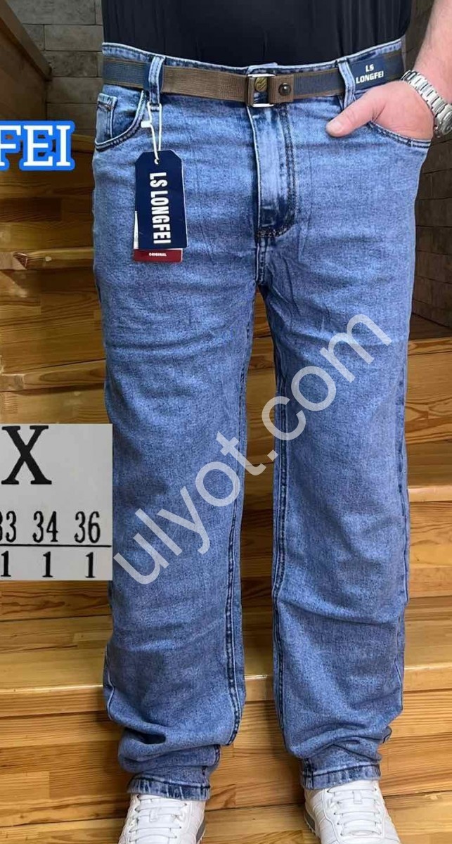 ДЖИНСЫ LONGFEI (28-36) СИНИЙ 913X