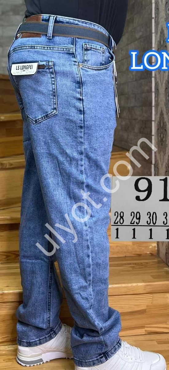 ДЖИНСЫ LONGFEI (28-36) СИНИЙ 913X