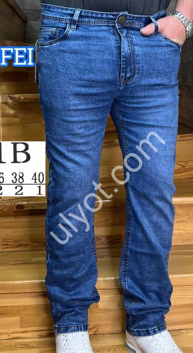 ДЖИНСЫ LONGFEI (32-40) Т.СИНИЙ 391B