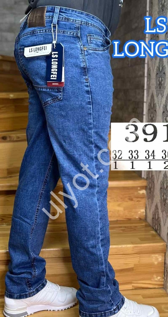 ДЖИНСЫ LONGFEI (32-40) Т.СИНИЙ 391B