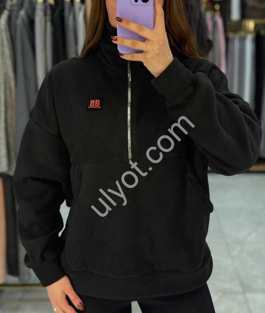 ХУДІ (42-52) ФЛІС ЧОРНИЙ 4253