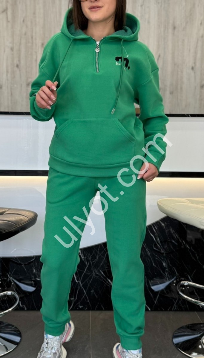 СПОРТ.КОСТЮМ JJF (XL-3XL) Хутро МАНЖЕТ ЗЕЛЕНЕ 5053