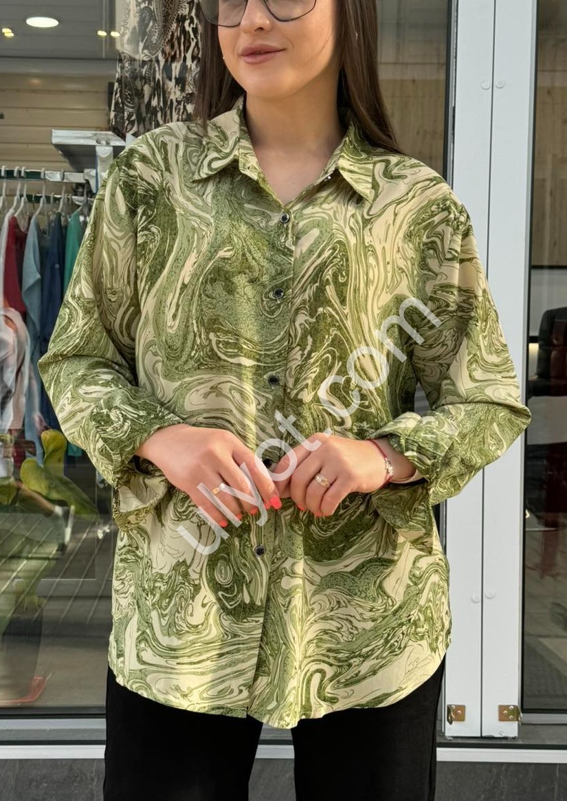 РУБАШКА (XL-4XL) ТРАВЯНОЙ 8803