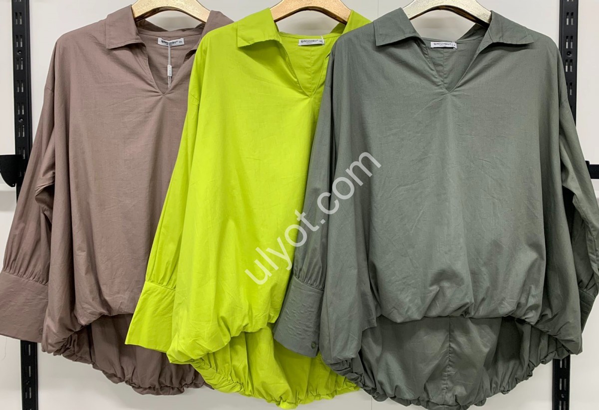 БЛУЗКА (3XL-7XL) ГРАФИТ 15842